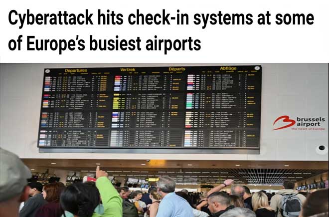  Cyberattack hits check-in systems at some of Europe’s busiest airports 