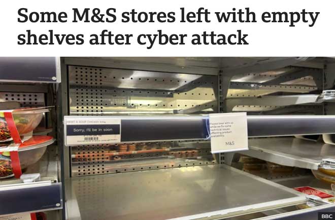  Some M&S stores left with empty shelves after cyber attack 