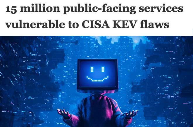  15 million public-facing services vulnerable to CISA KEV flaws 