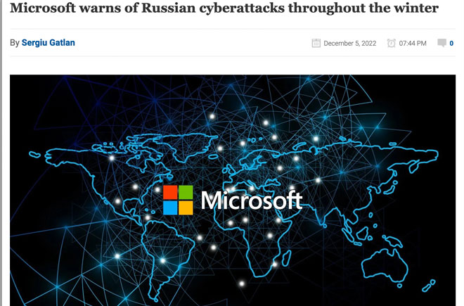 Microsoft warns of Russian cyberattacks throughout the winter 