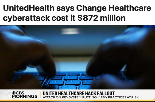  UnitedHealth says Change Healthcare cyberattack cost it $872 million 