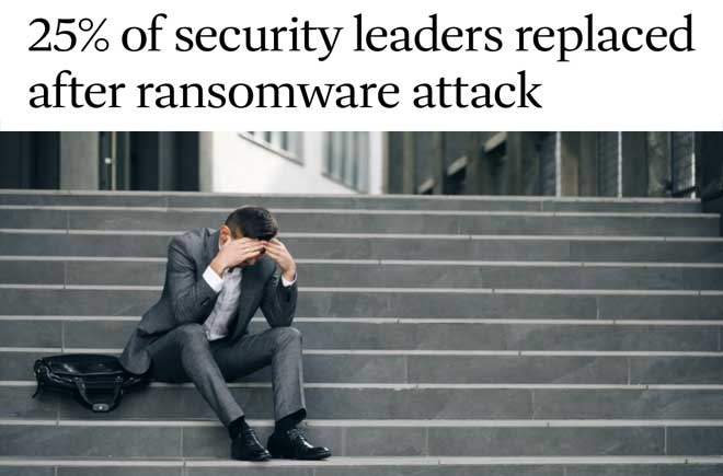  25% of security leaders replaced after ransomware attack 