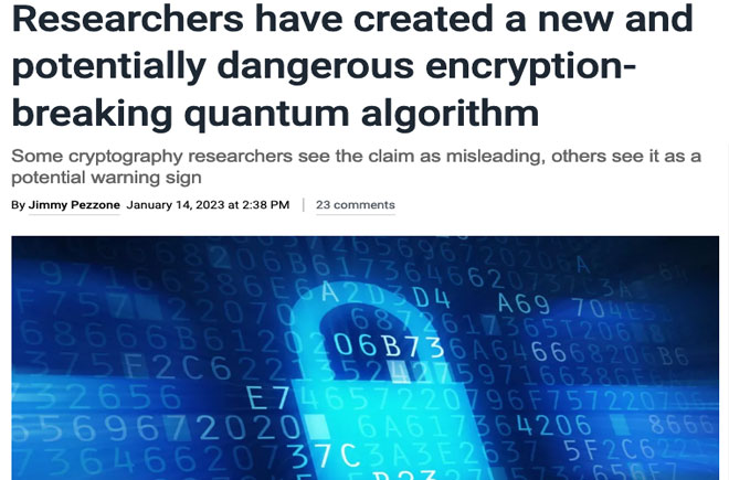 Researchers have created a new and potentially dangerous encryption-breaking quantum algorithm