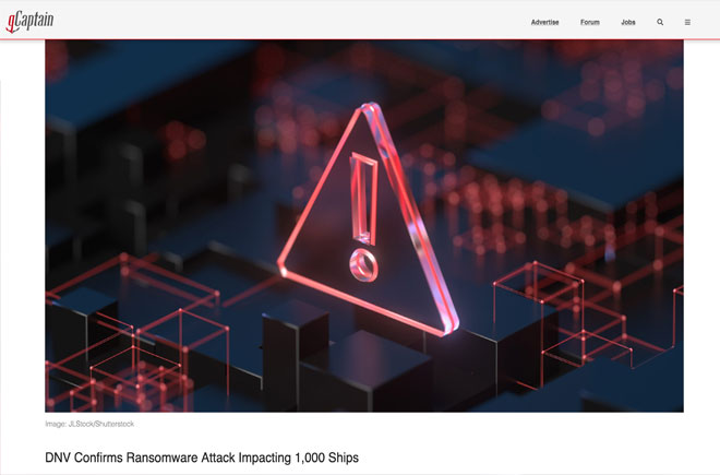 DNV Confirms Ransomware Attack Impacting 1,000 Ships!