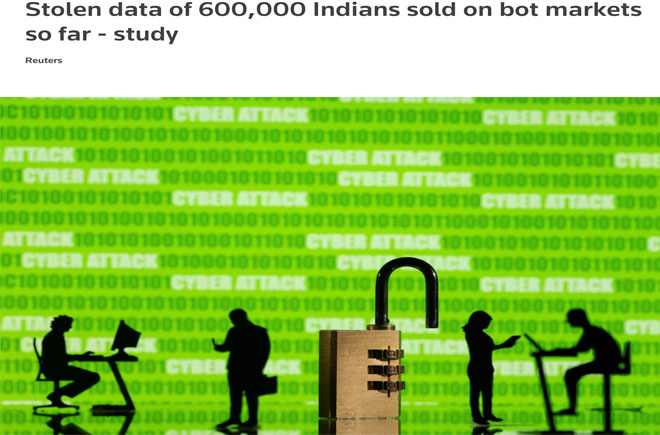 Stolen data of 600,000 Indians sold on bot markets so far - study